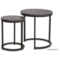 Журнальный столик Signal HOLA (2 шт., черный мрамор/черный)