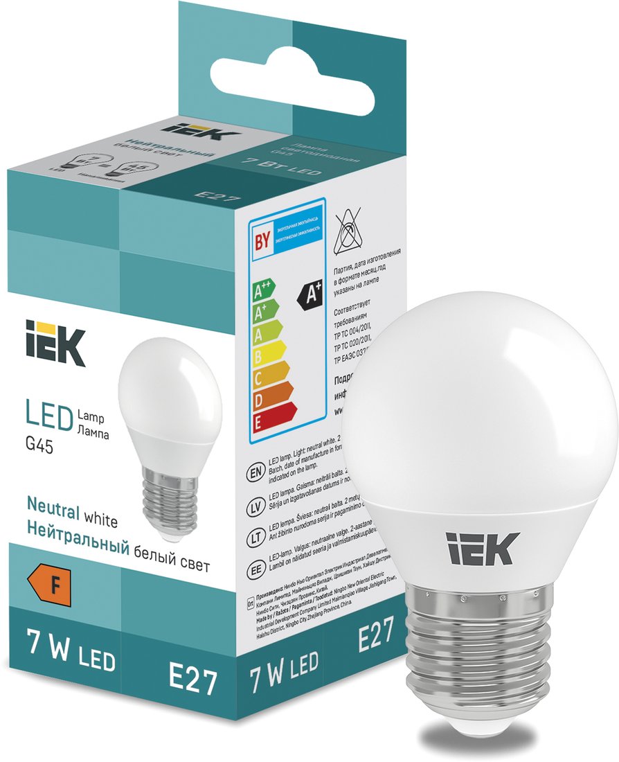 

Светодиодная лампочка IEK LED Globe G45 600lm 4000K E27