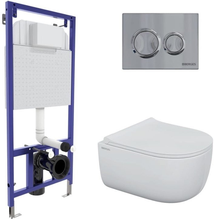 

Унитаз подвесной Berges Wasserhaus Ego Rimless 043249 (с сиденьем)