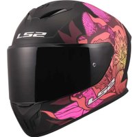 Мотошлем LS2 FF820 Rapid III Poppies II (XS, черный/розовый)