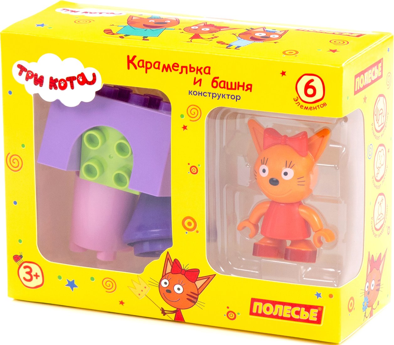 

Конструктор Полесье Макси. Три кота. Карамелька и башня 63707 (6эл)