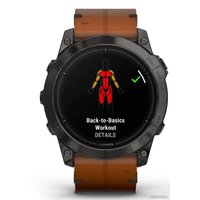 Умные часы Garmin Epix Pro Gen 2 Sapphire 51 мм (карбоново-серый титан/каштановый, с кожаным и силиконовым ремешками)