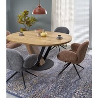 Кухонный стол Halmar Fanis okragly 120-160/120/78 (натуральный/черный)