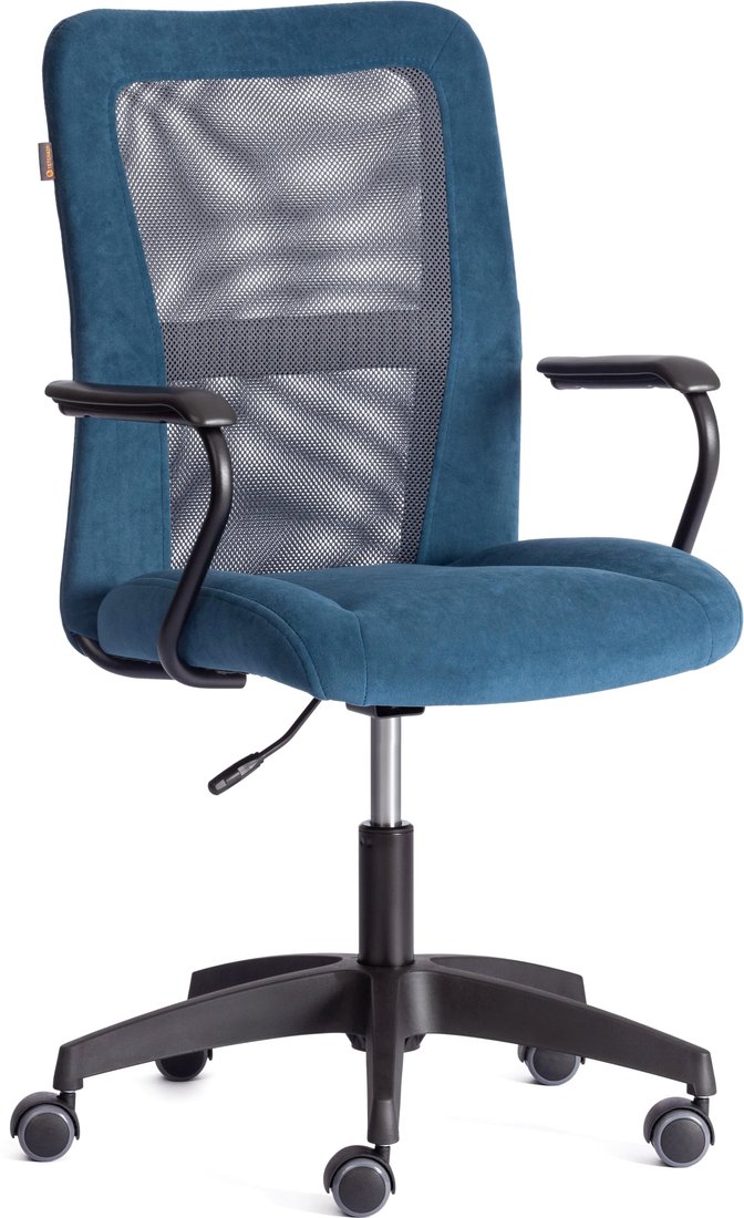 Офисное кресло TetChair Staff (флок/ткань, синий/серый, 32/W-12)