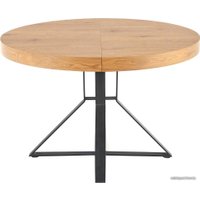 Кухонный стол Halmar Mercy 120-160/120 (дуб золотой/черный)