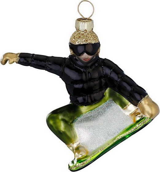 

Елочная игрушка Inge's Christmas Figural Glass Ornaments Сноубордист 65051H120