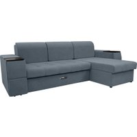 Диван Сириус Лидер-13 с оттоманкой НПБ 285x165 (Eva 10 велюр серый)