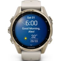 Умные часы Garmin Fenix 8 Sapphire 43мм (золотистый, дымчато-серый ремешок)