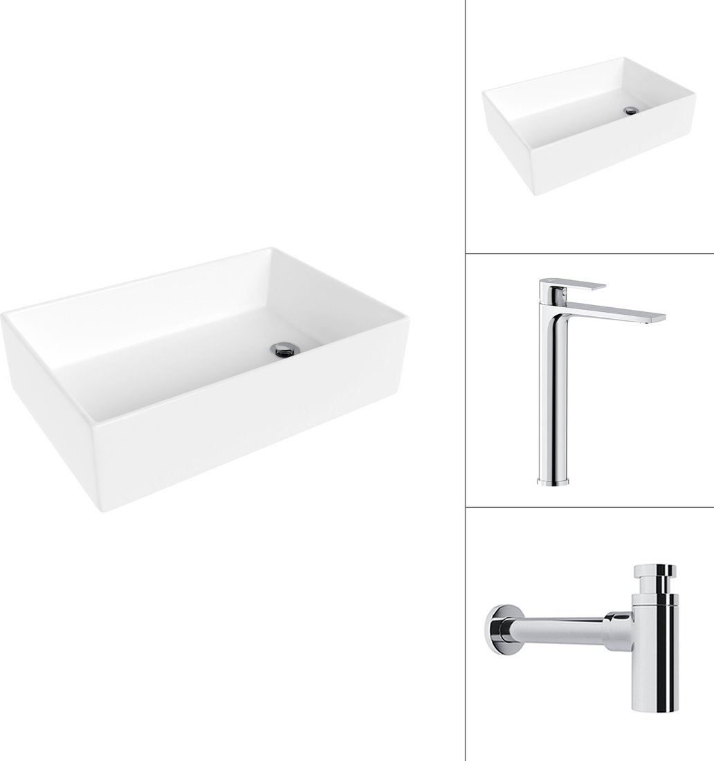 

Умывальник Lauter 21518-1 + Reef 21CK8678C с сифоном 21635CH (хром)