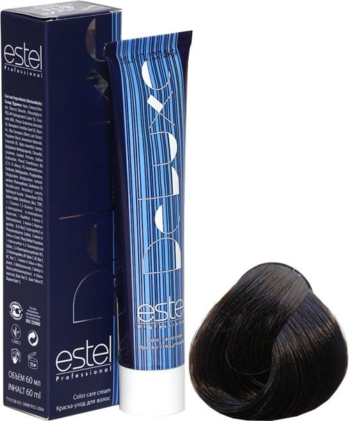 

Крем-краска для волос Estel Professional De Luxe 3/11 темный шатен пепельный