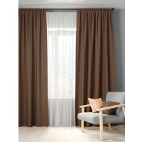 Комплект штор Loon Линен 1.5x2.7 м (коричневый, 2 шт)
