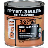 Грунт-эмаль Dali Молотковая по ржавчине 3 в 1 0.75 л (шоколадный)
