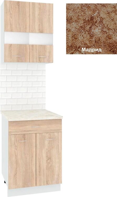 

Готовая кухня Кортекс-мебель Корнелия Экстра 60р1ш2д (дуб сонома/мадрид)