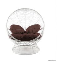 Кресло M-Group Апельсин 11520105 (белый ротанг/коричневая подушка)