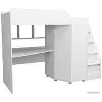 Кровать-чердак Капризун 13 Р440-2 с рабочей зоной (белый)