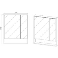  Viant Шкаф с зеркалом Мальта 70 VMAL70-ZSH