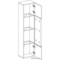 Стенка НК-Мебель Point комплект 7 гостиная (дуб вотан/черный глянец) в Лиде