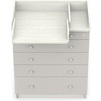 Детский комод Атон Мебель Maks ЛДСП 800/5 с органайзером (древесина белая/серый шелк)