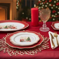 Тарелка обеденная Fissman Christmas Eve 16027 (красный)