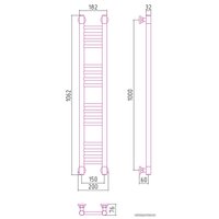 Полотенцесушитель Сунержа Богема+ прямая 1000х150 15-0220-1015