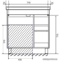  1Марка Тумба под умывальник Gaula 80Н 3я 1д У92516 (белый)