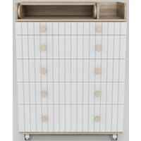 Детский комод Incanto Lunna Charm МДФ 800/5 PK-0004/13mdf (дуб/белый)