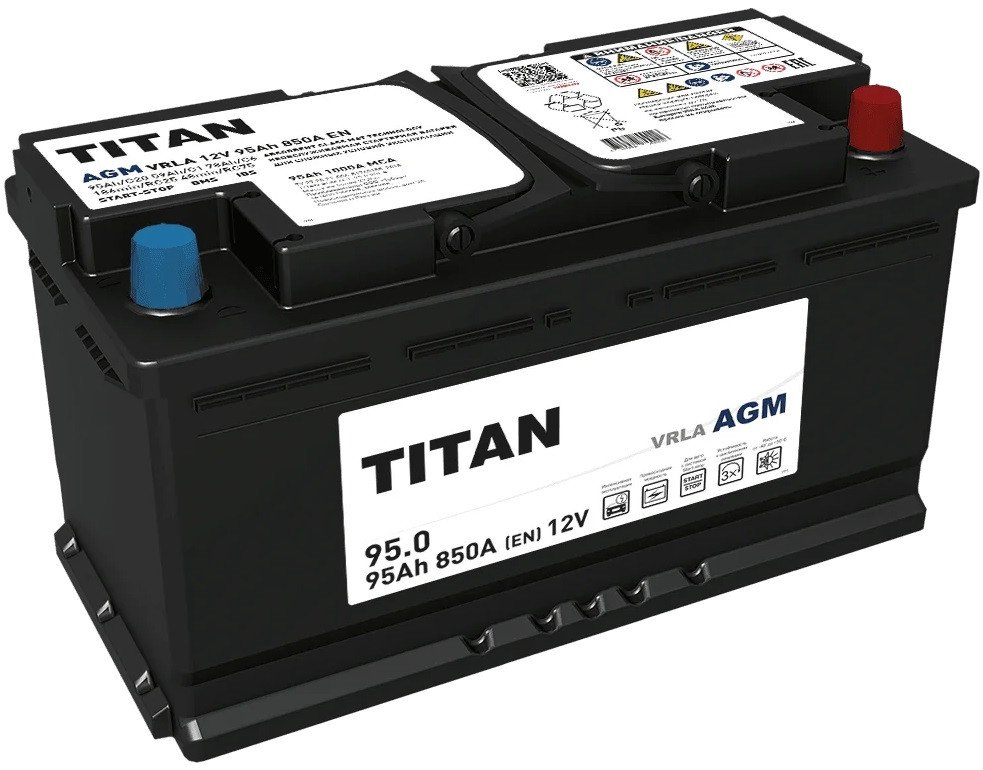 Автомобильный аккумулятор Titan AGM R+ (95 А·ч)