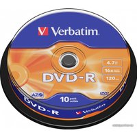 DVD-R диск Verbatim 4.7Gb 16x 43523 (10 шт.)