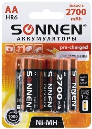 

Аккумулятор Sonnen AA 2700мАч 455608 (6 шт)