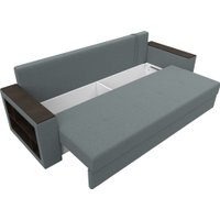 Диван Лига диванов Дубай Лайт полки слева 132282L (рогожка Амур 07 серый)