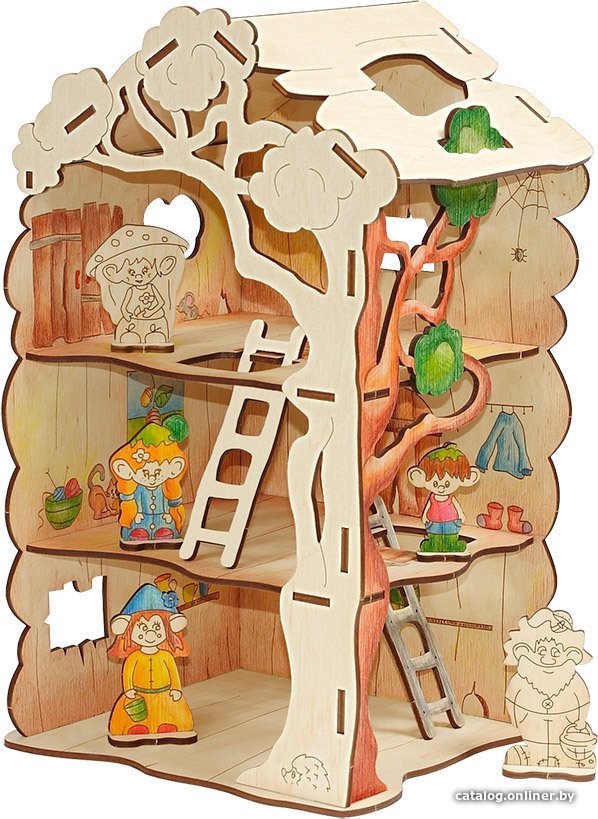 Конструктор/игрушка-конструктор Woody Дом-дерево для Лешиков 730