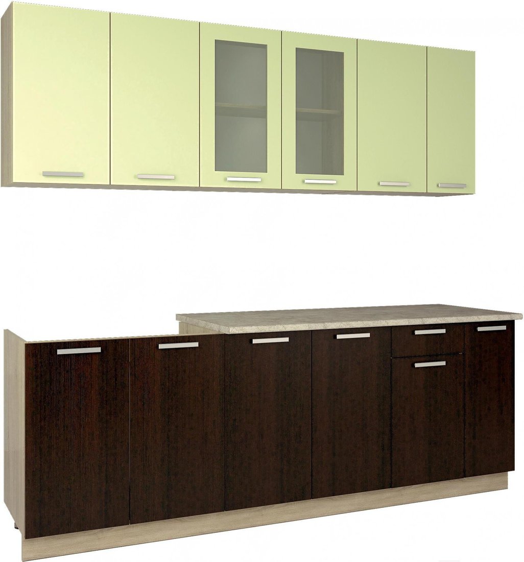 

Готовая кухня Интерлиния Мила 23 (салатовый/дуб венге)