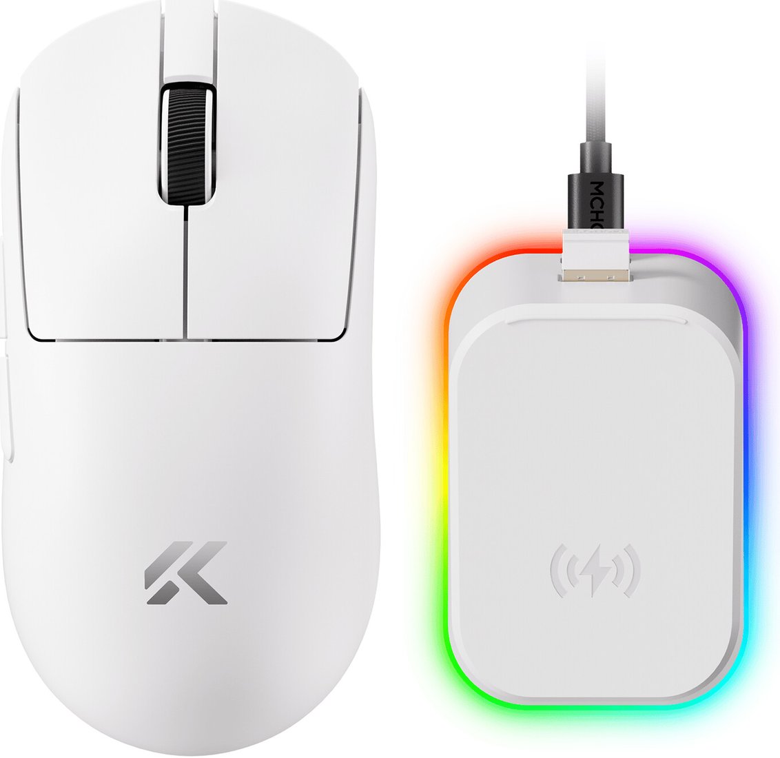 Игровая мышь MCHOSE A7 V2 Pro Plus Lightweight Wireless (белый)