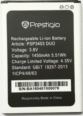 

Аккумулятор для телефона Prestigio PSP3403 DUO