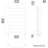 Полотенцесушитель TERMINUS Классик П8 500x800 нп (хром)