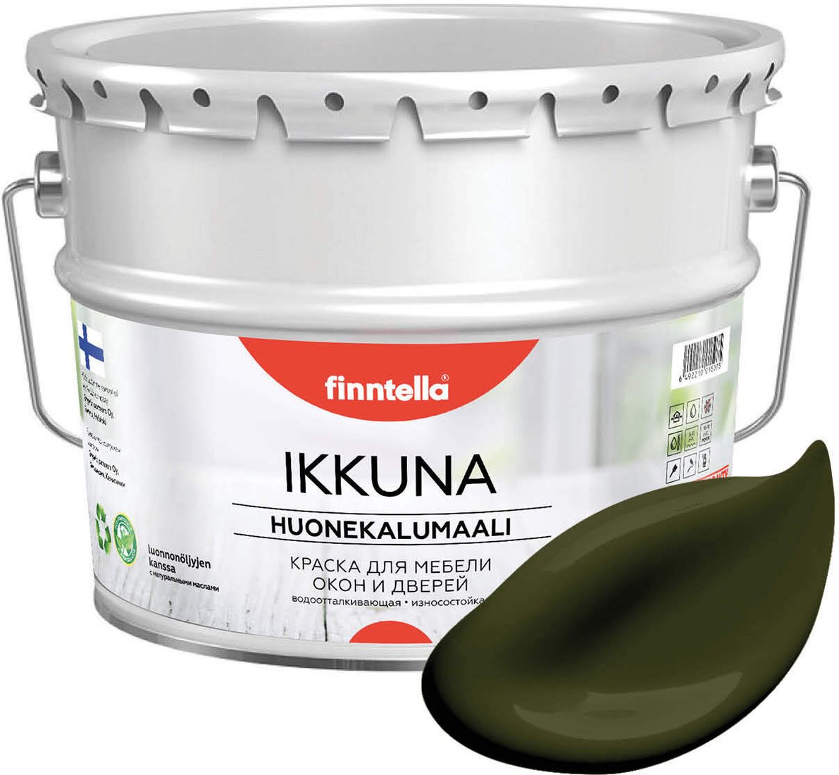 

Краска Finntella Ikkuna Kombu F-34-1-9-FL020 9 л (зеленый)