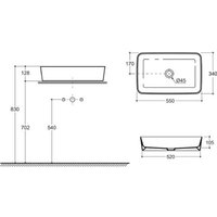 Умывальник Керамин Плаза 55 ФС (серо-голубой, матовый)