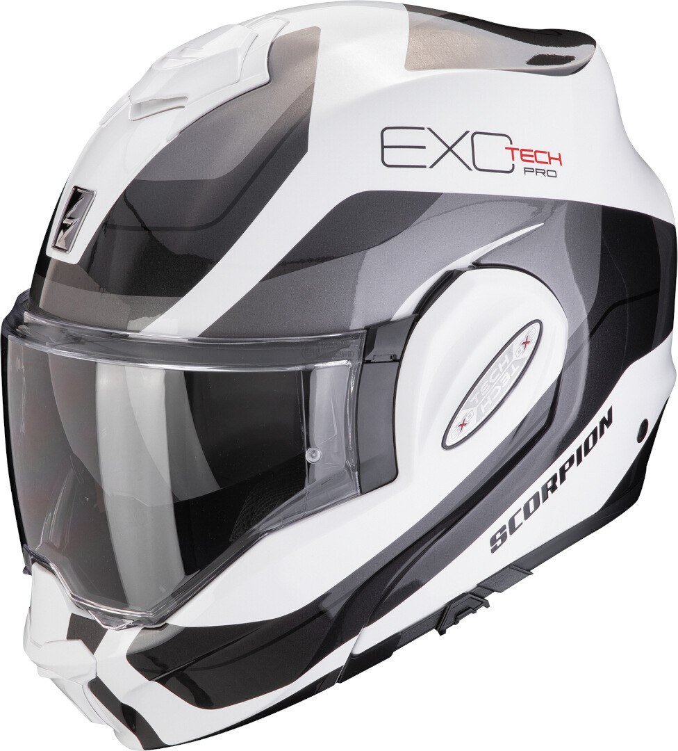 

Мотошлем Scorpion Exo Exo-Tech Evo Pro Commuta (р. XL, белый/серебристый/черный)