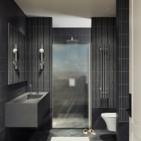 Душевая дверь MaybahGlass 198x60 MGD-802-5 (сатин стекло/хром матовый)
