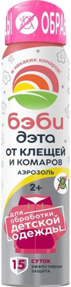 

Аэрозоль против насекомых ДЭТА Бэби от клещей и комаров 100 мл