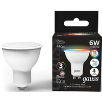 Светодиодная лампочка Gauss MR16 GU10 6Вт 6500К RGBW+димирование LED