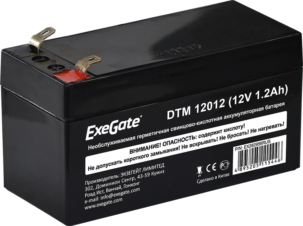 

Аккумулятор для ИБП ExeGate DTM 12012 (12В, 1.2 А·ч)