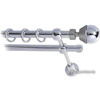 Карниз для штор Lm Decor Мельба (хром, гладкая, 2.8м 16мм, 2 ряда)