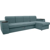 Угловой диван Сириус Лидер-13 с оттоманкой НПБ 330x165 (Eva 20 велюр зеленый)