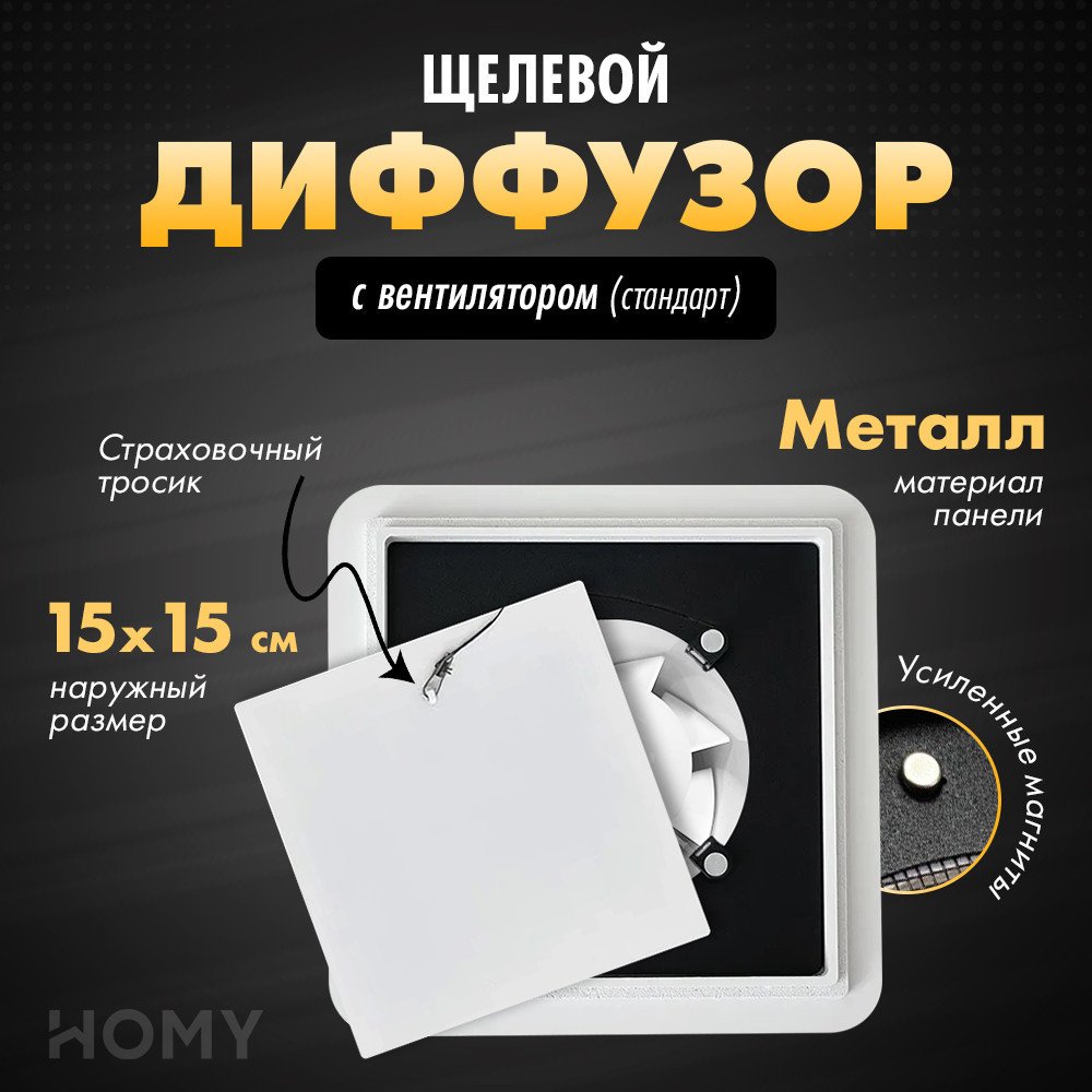 

Осевой вентилятор HOMY Air Квадратный AIR005 d150 (белый)