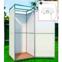 Душевая кабина для дачи без бака  ComfortProm Летний душ с проточным электроводонагревателем