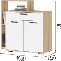 Тумба Стендмебель Санса КМ-01 1000 (белый/дуб сонома)