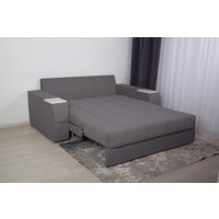 Диван DiArt Джаз 1400 с подлокотниками Бруклин (велюр Selfie grey/прав/крафт)