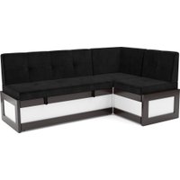 Угловой диван Мебель-АРС Нотис 211х82х135.5 см M11-28-9 (велюр черный НВ-178/17)