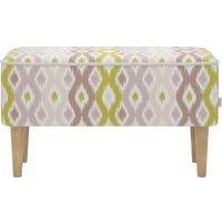 Банкетка MONOFIX Одос Принт (абстракция/оливковый микровелюр)